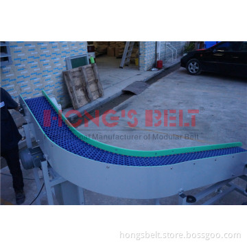 Curved and Inclined Modular Plastic Conveyor Belt